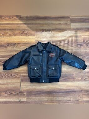 Vintage Harley Davidson Kids Motorcycle Leather Jacket